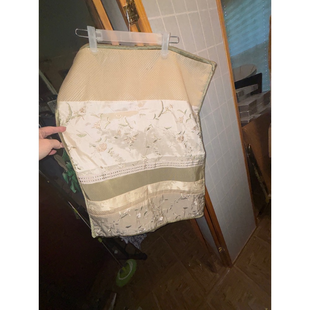 JCPenney Home Collection Floral Embroidered Patchwork Pillow Shams Sage Beige